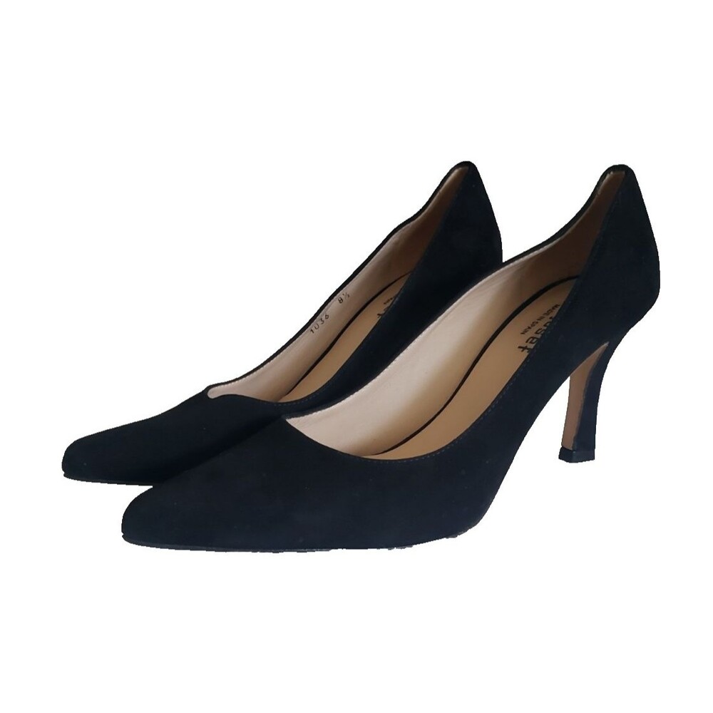 Jon Josef Black Velvet Pointed Toe Pumps Heels Spain Womens Size 8.5M